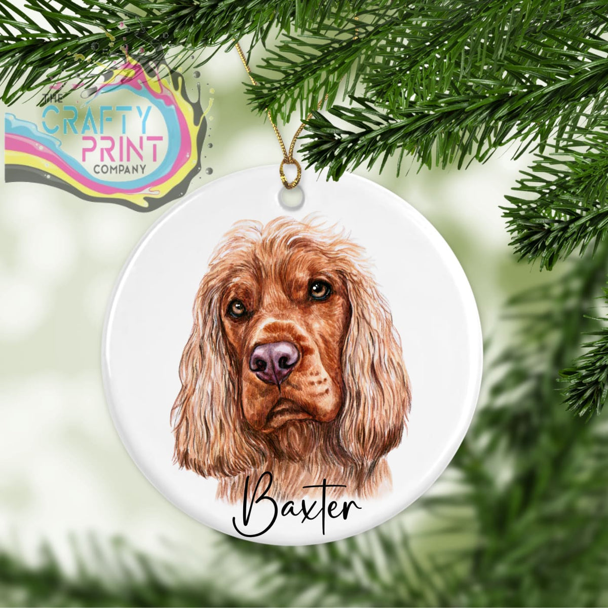 Cocker Spaniel Dog Personalised Ceramic Ornament The Crafty Print Company