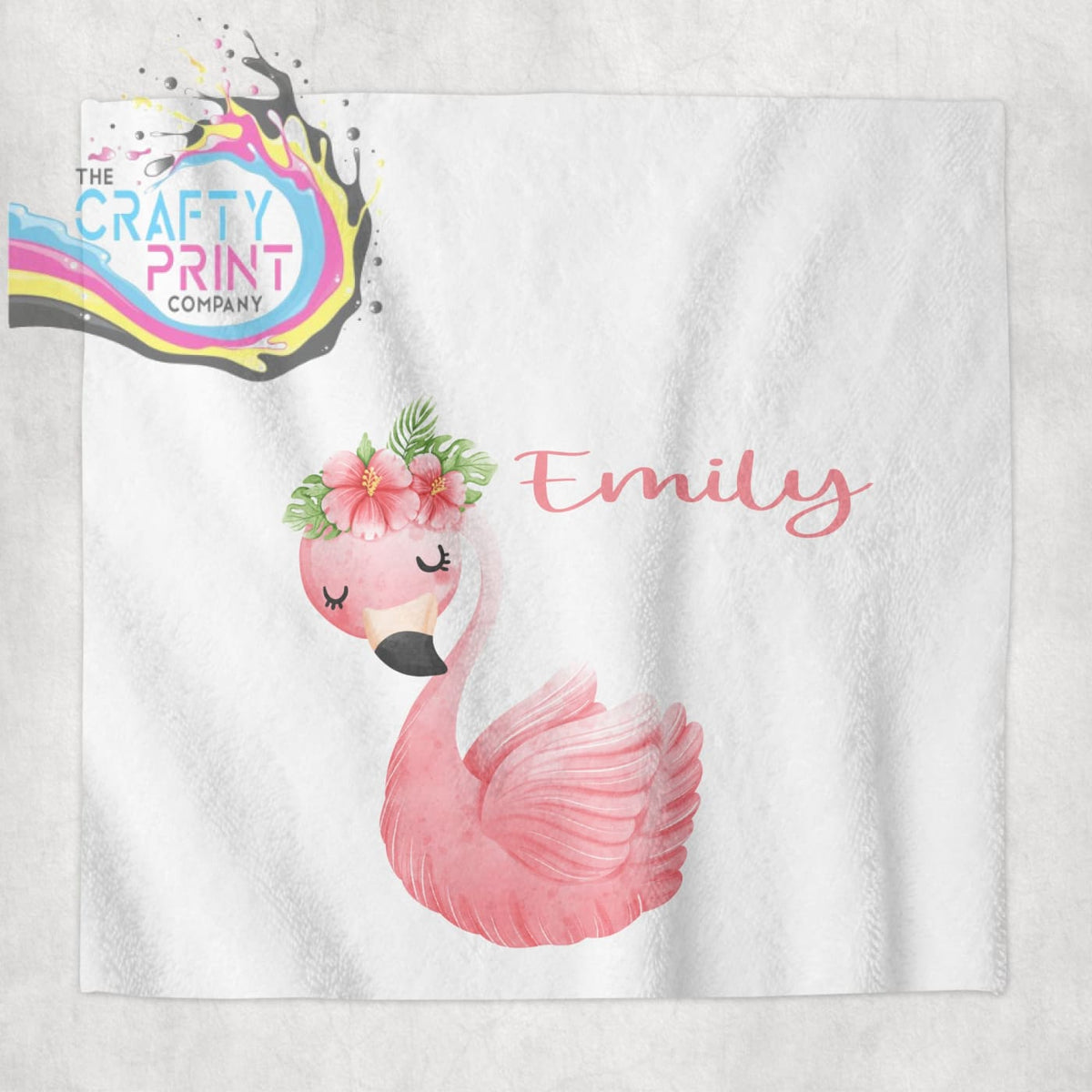 Flamingo Personalised Face Cloth The Crafty Print Company