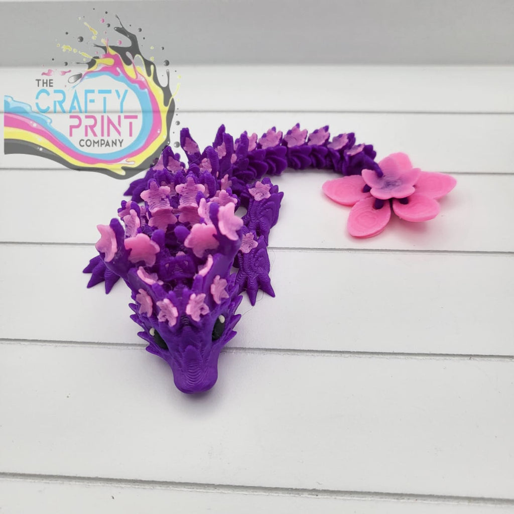 3D Printed Baby Cherry Blossom Dragon in Egg - Purple