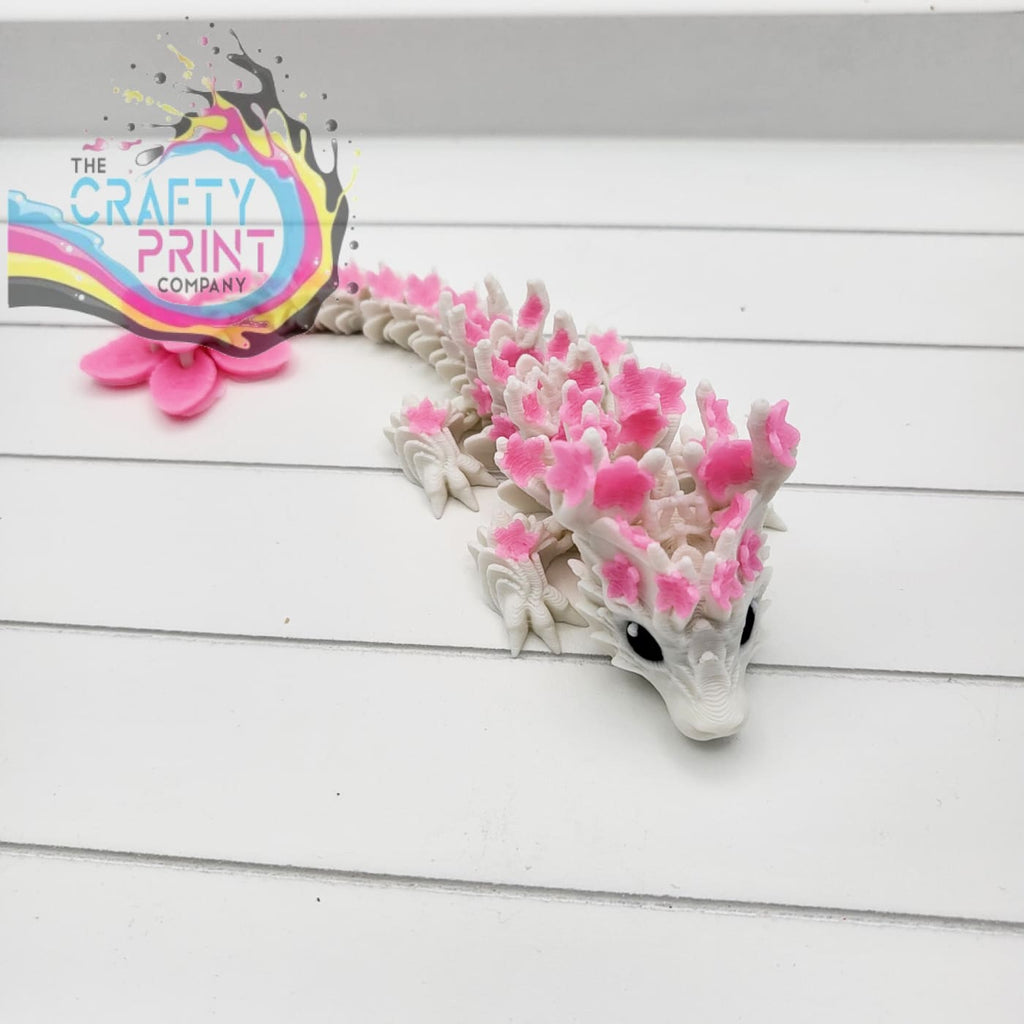 3D Printed Baby Cherry Blossom Dragon in Egg - White