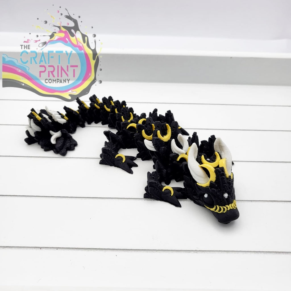 3D Printed Baby Luna Dragon in Egg - Black