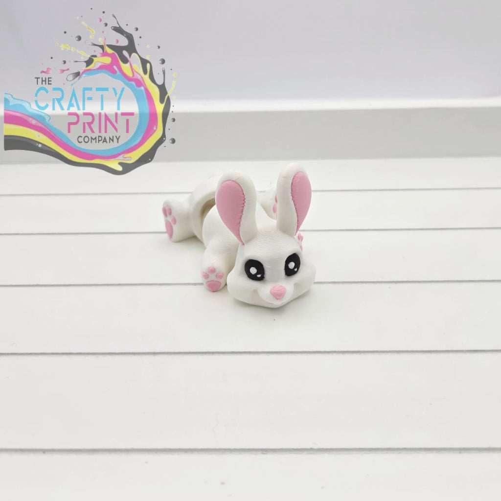 3D Printed Bunny Articulated Flexi Keyring/Fidget