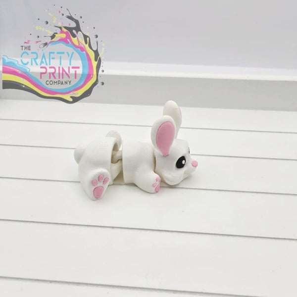 3D Printed Bunny Articulated Flexi Keyring/Fidget - Without