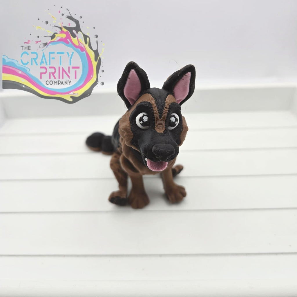 3D Printed Cute German Shepherd Dog Articulated Fidget