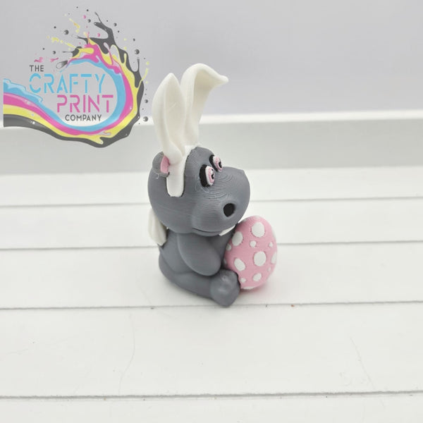 3D Printed Cute Hippo Wearing Bunny Ears - Home & Garden >