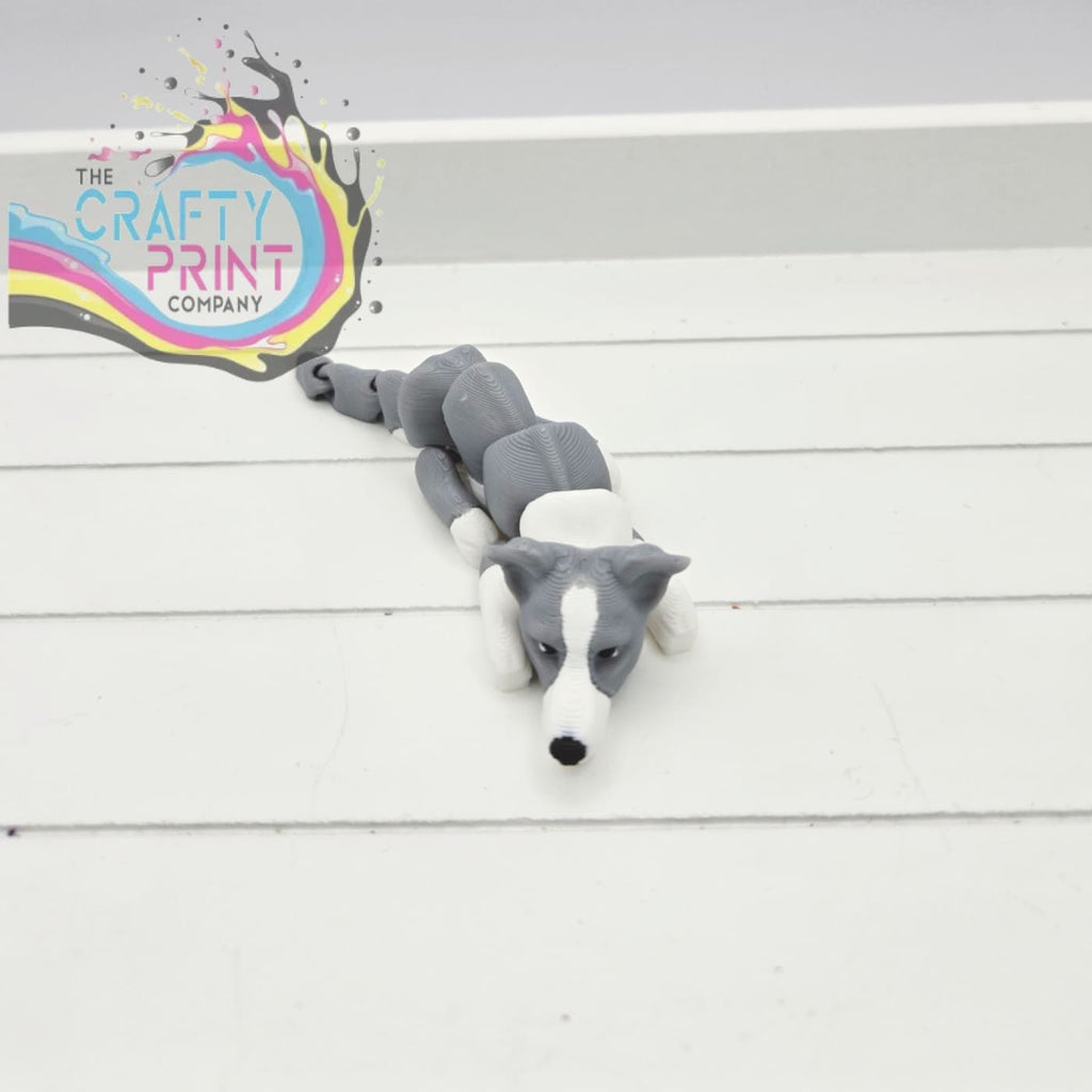 3D Printed Greyhound Dog Articulated Flexi Keyring/Fidget