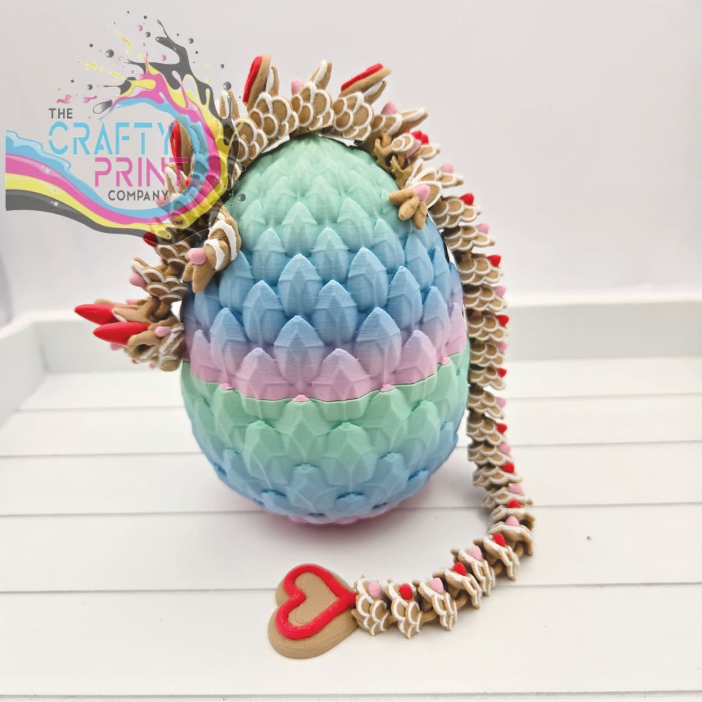 3D Printed Heart Cookie Dragon in Egg - Home & Garden >