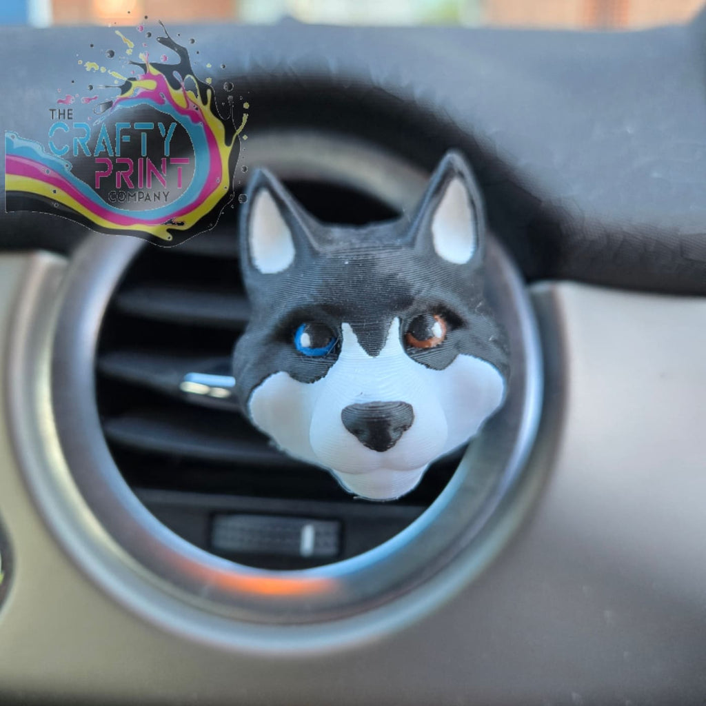 3D Printed Siberian Husky Car Air Freshener Vent Clip