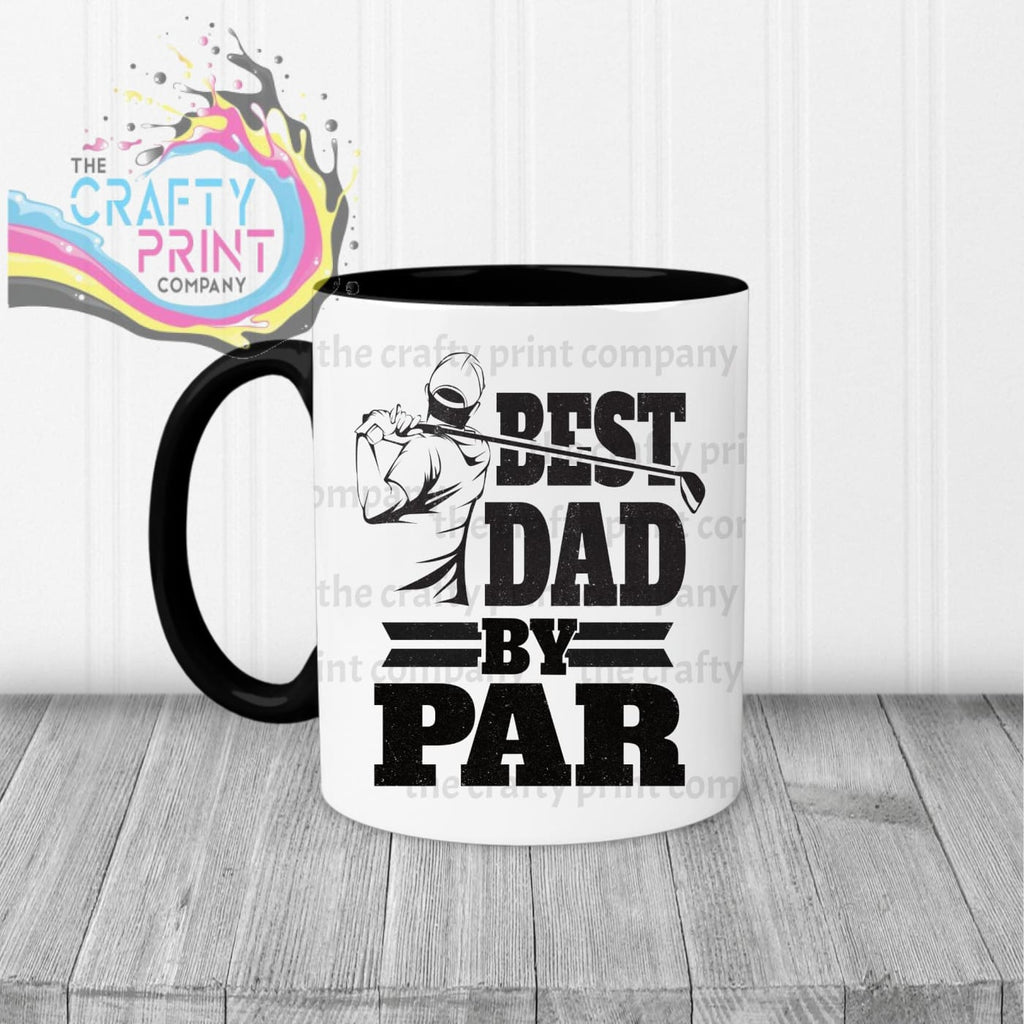 Best Dad by Par Mug - Black Handle & Inner - Mugs