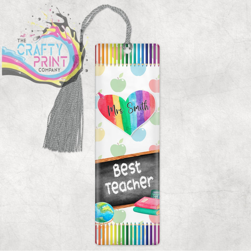 Best Teacher Pencil Design Personalised Bookmark - Acrylic