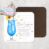 Blue Lagoon Cocktail Recipe Coaster - Coasters