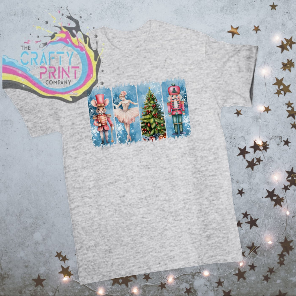 Brushstroke Nutcracker Christmas Children’s T-shirt - Ash