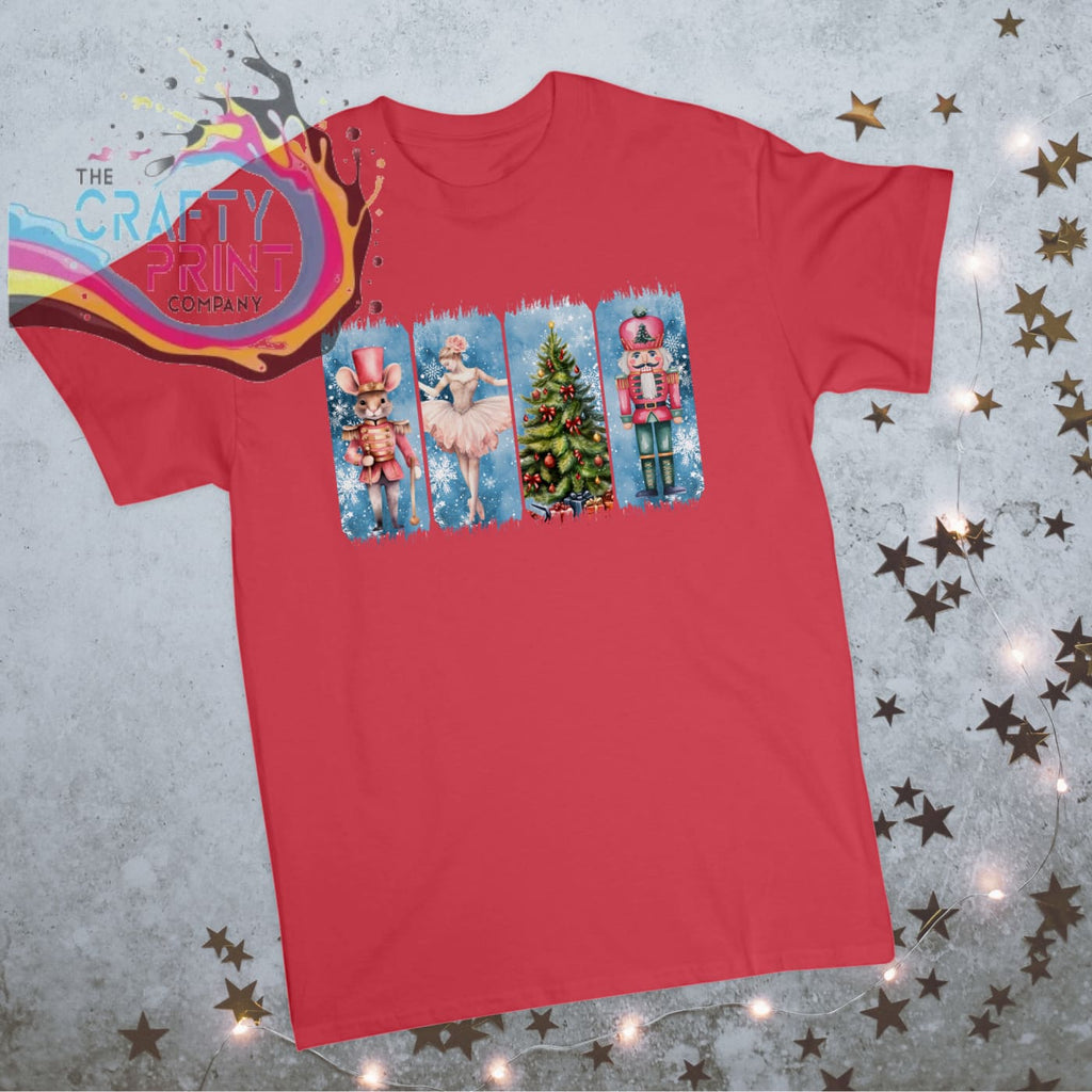 Brushstroke Nutcracker Christmas Children’s T-shirt - Red