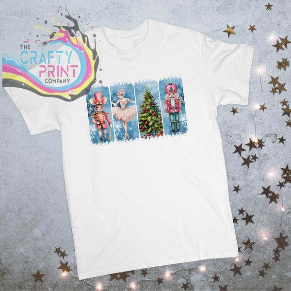 Brushstroke Nutcracker Christmas Children’s T-shirt - White