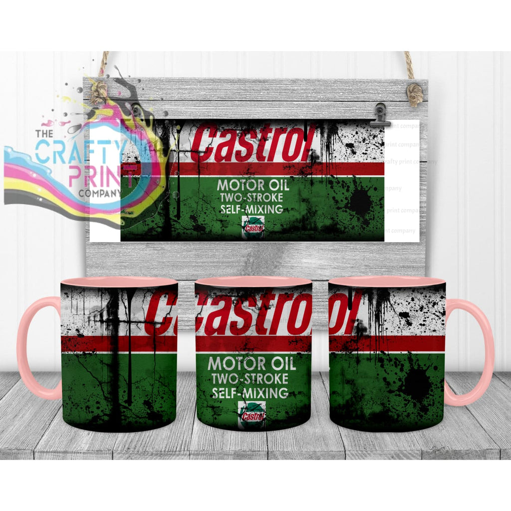 Castrol Dirty Mug - Pink Handle & Inner - Mugs