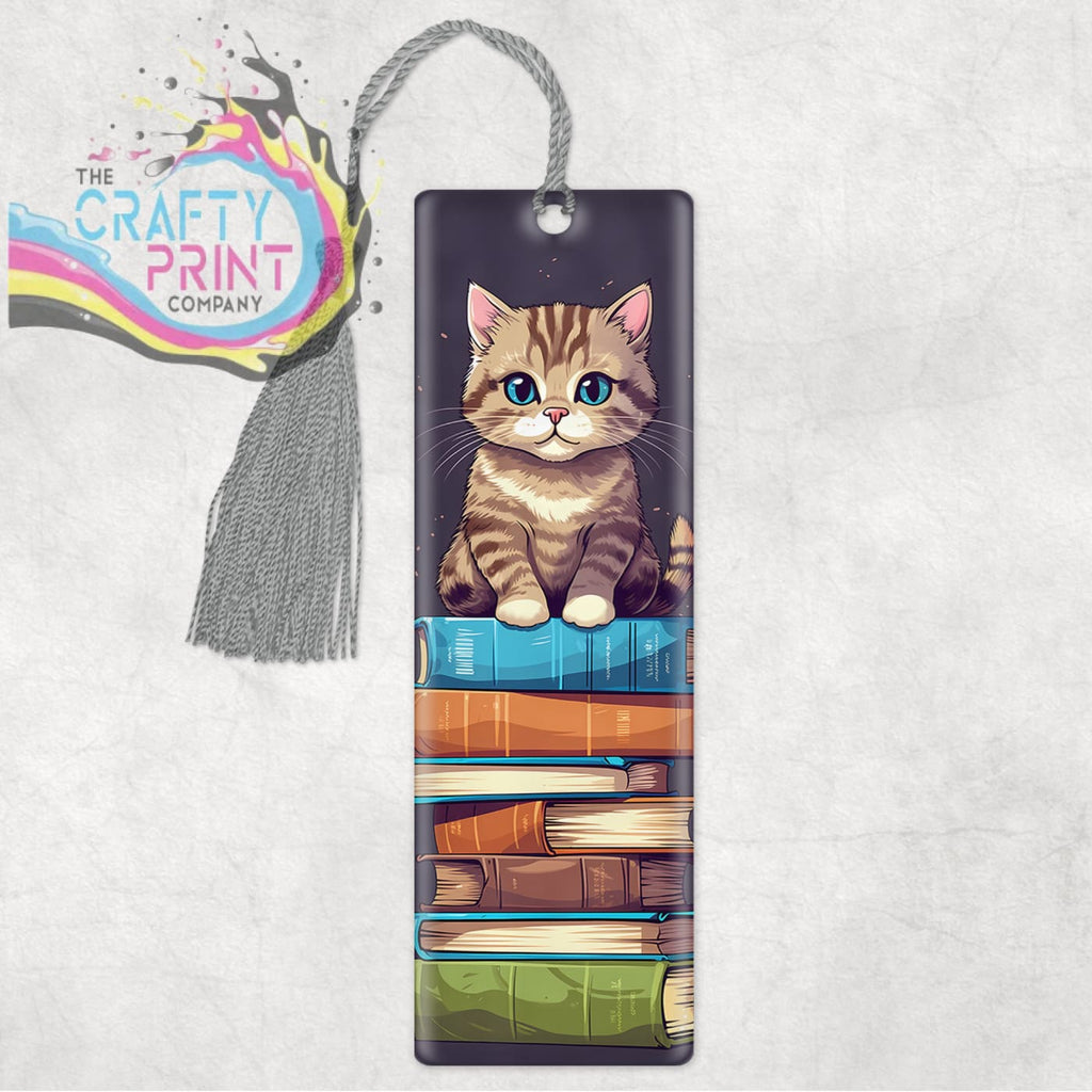 Cat with books Bookmark - Acrylic - Bookmarks