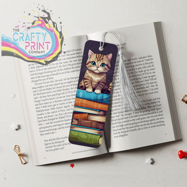 Cat with books Bookmark - Fabric Board - Bookmarks