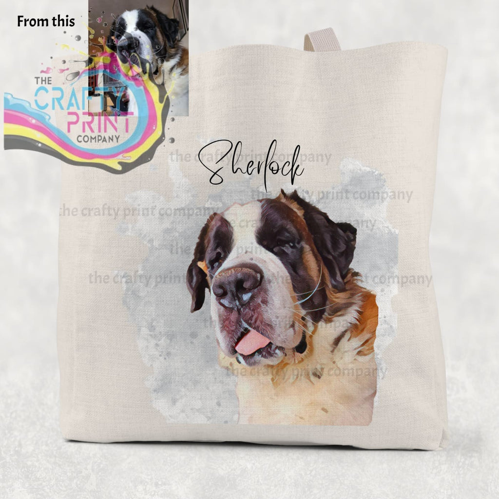 Custom Pet Photo Cotton Tote Bag - Shopping Totes