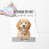 Did someone say cake? Goldendoodle A5 Birthday Card