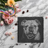 English Bulldog Engraved Slate Coaster - Square