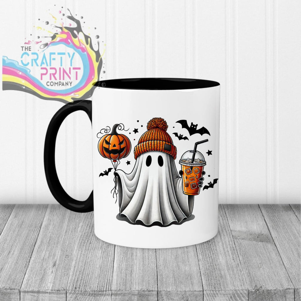 Ghost Pumpkin Halloween Mug - 11oz Ceramic / Black Handle &