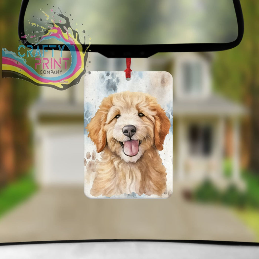 Golden Doodle Paw Print Car Air Freshener - Vehicle