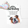 Happy Birthday Every snack you make English Bulldog A5 Card