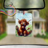 Highland Cow Funny Face Car Air Freshener with Fragrance