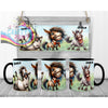 Horse Funny Faces Mug - Black Handle & Inner - Mugs