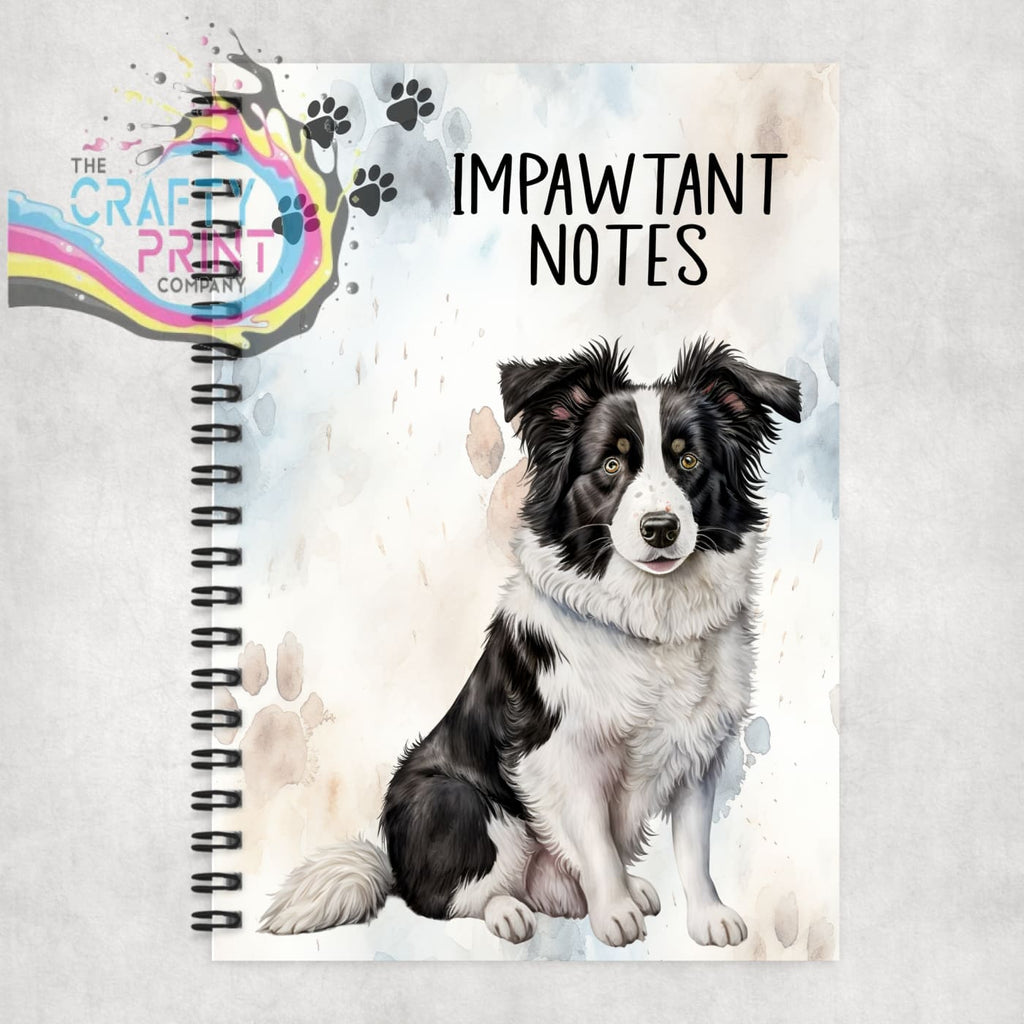 Impawtant Notes Border Collie Notebook - Notebooks &