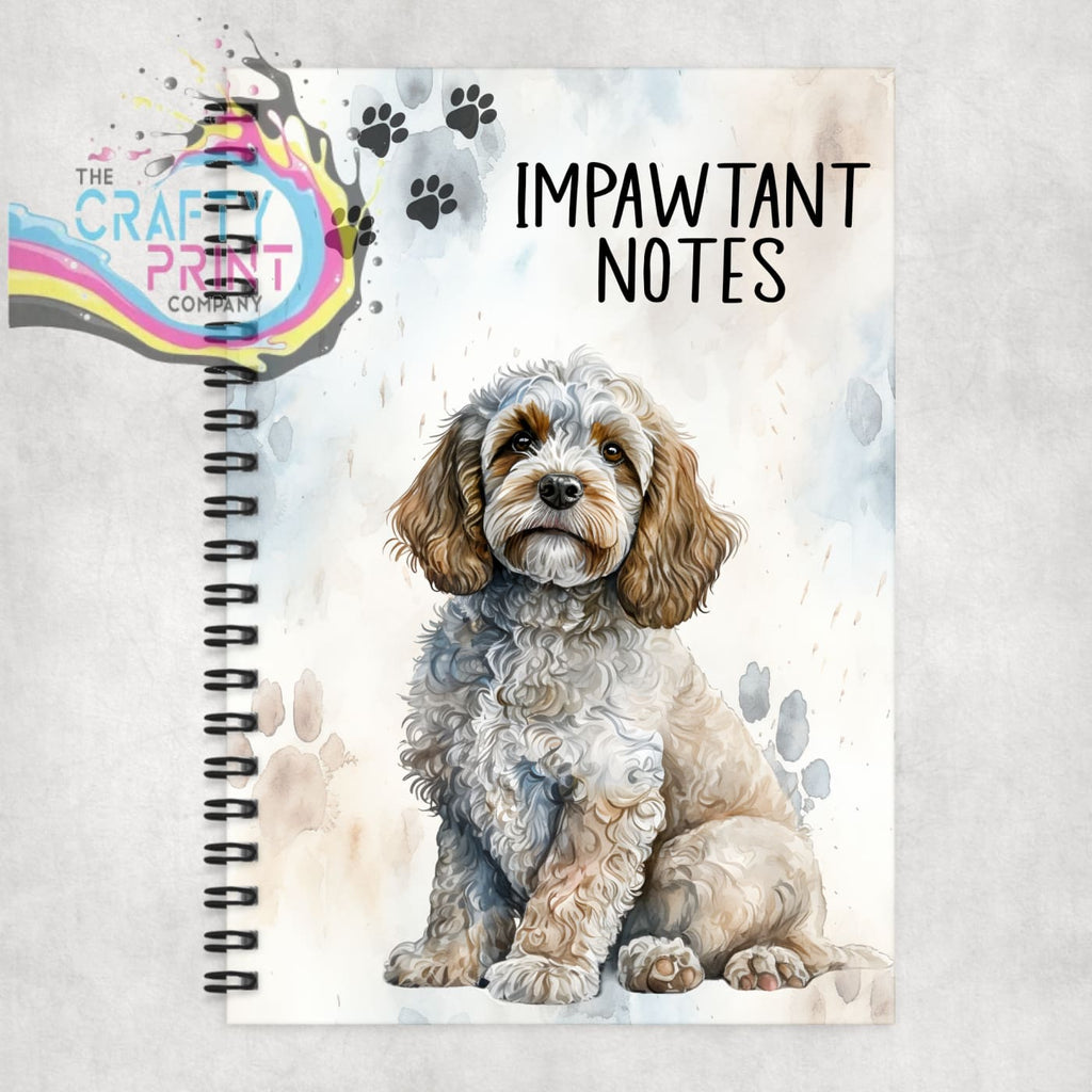 Impawtant Notes Cockapoo Notebook - Notebooks & Notepads