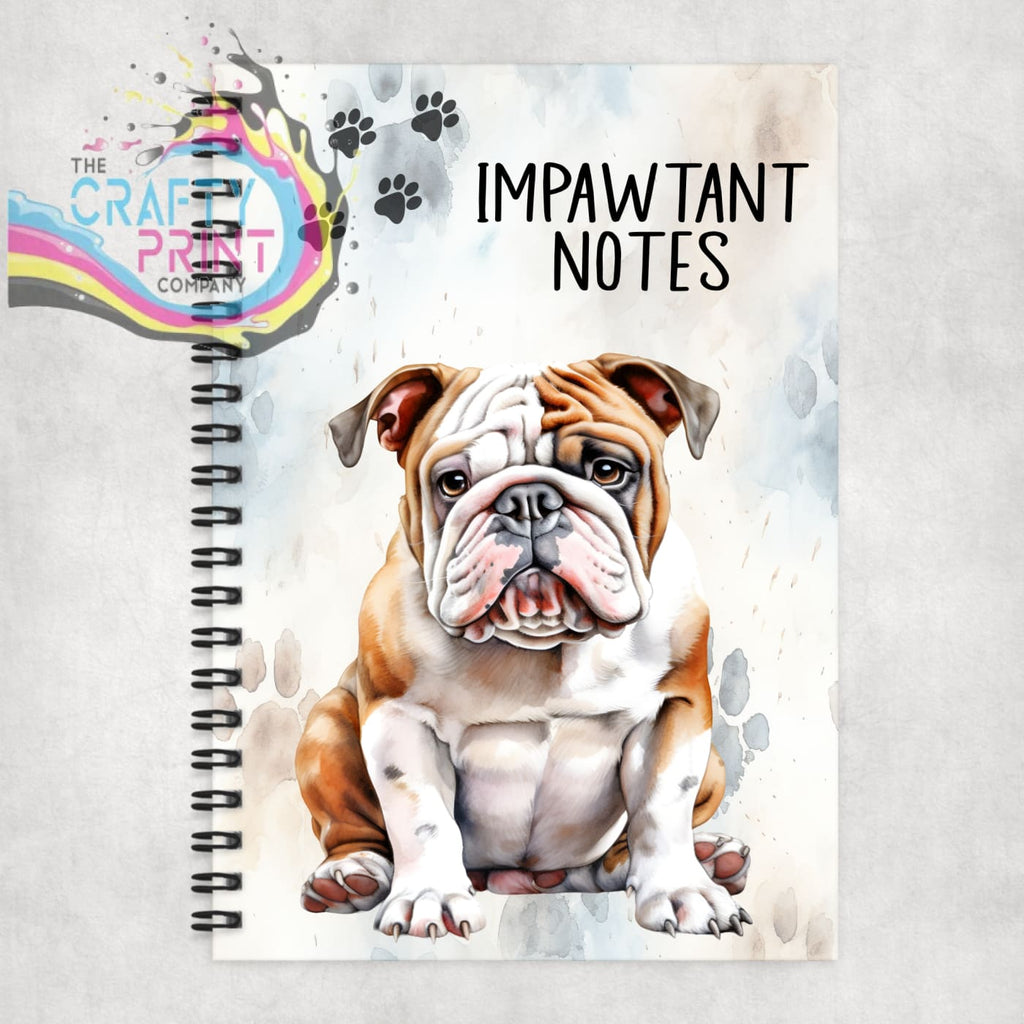 Impawtant Notes English Bulldog Notebook - Notebooks &