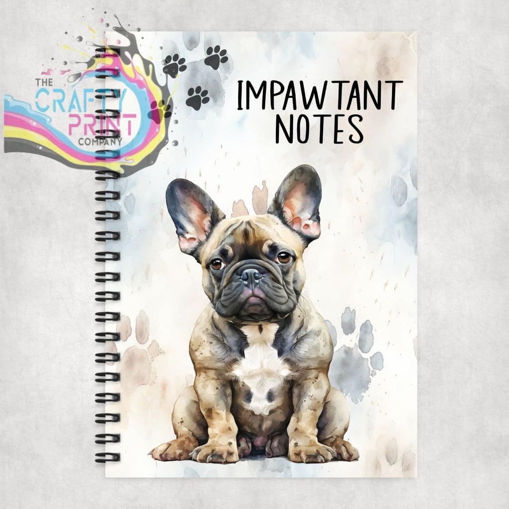 Impawtant Notes French Bulldog Notebook - Notebooks &