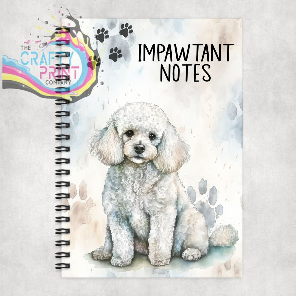 Impawtant Notes Poodle Notebook - Notebooks & Notepads