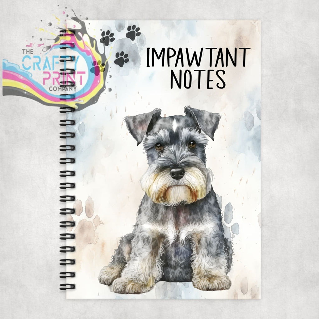 Impawtant Notes Schnauzer Notebook - Notebooks & Notepads