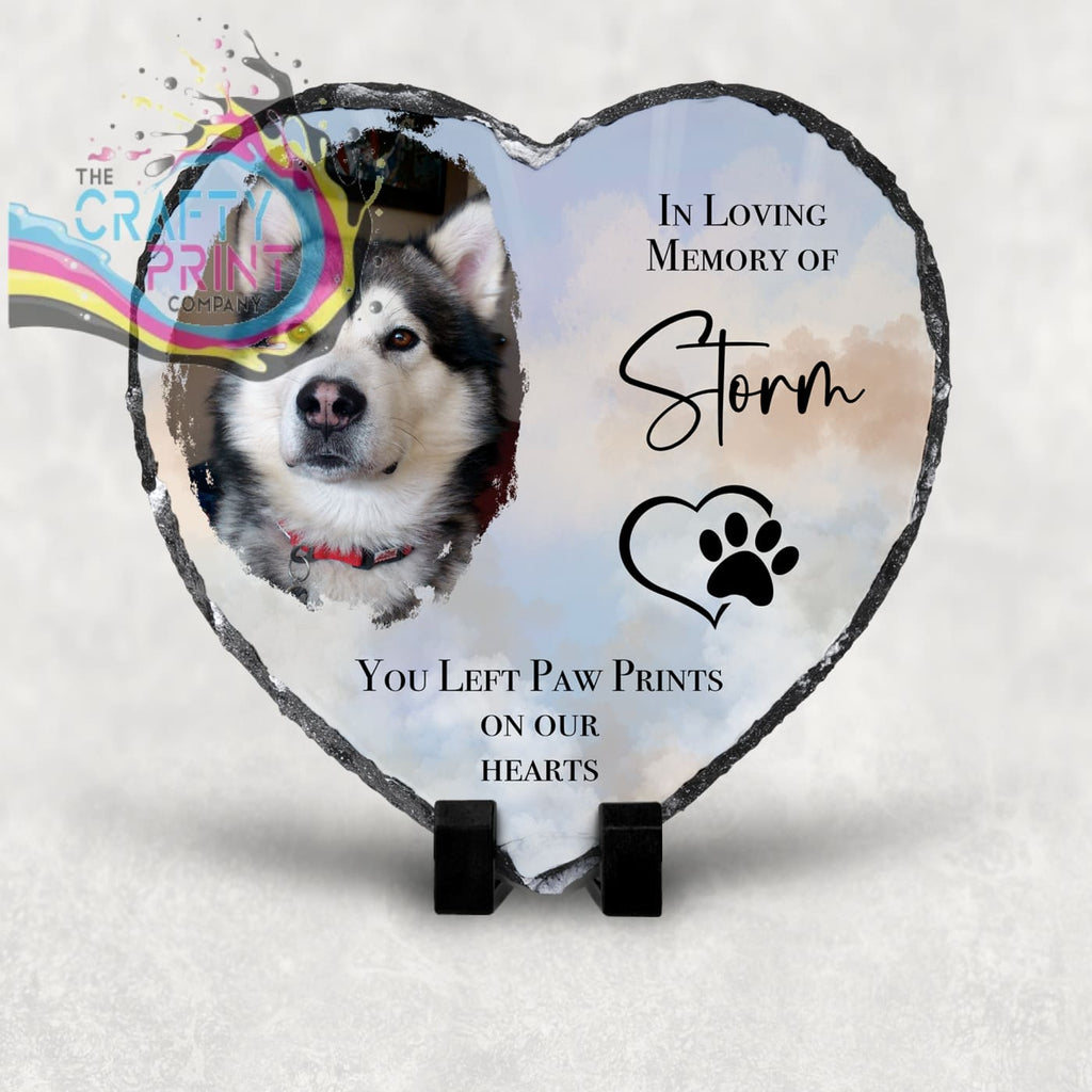 In loving memory Personalised Pet Heart Slate