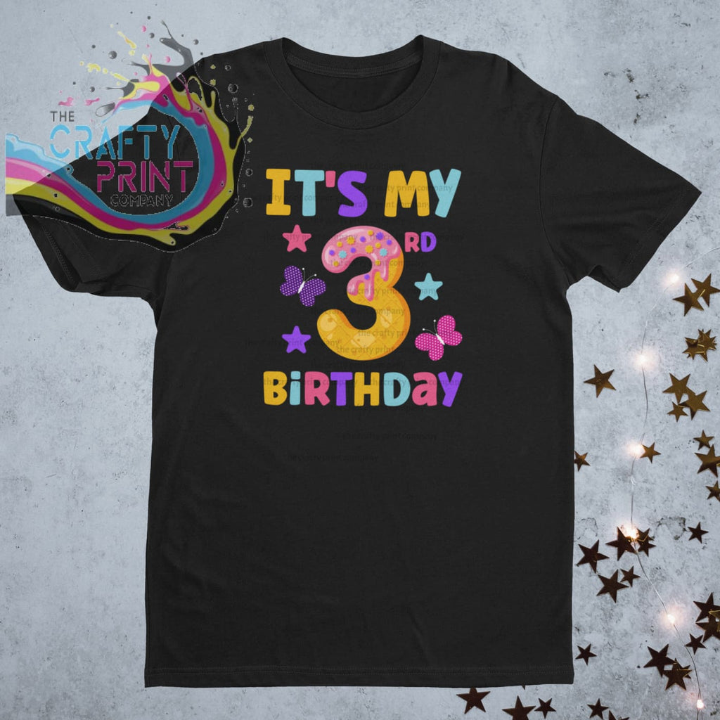 It’s my 3rd Birthday Donut Children’s T-shirt - Black