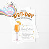 It’s Your Birthday Peach Bellini Cocktail Recipe A5 Card