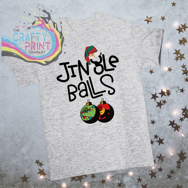 Jingle Balls Christmas T-shirt - Ash Grey - Shirts & Tops