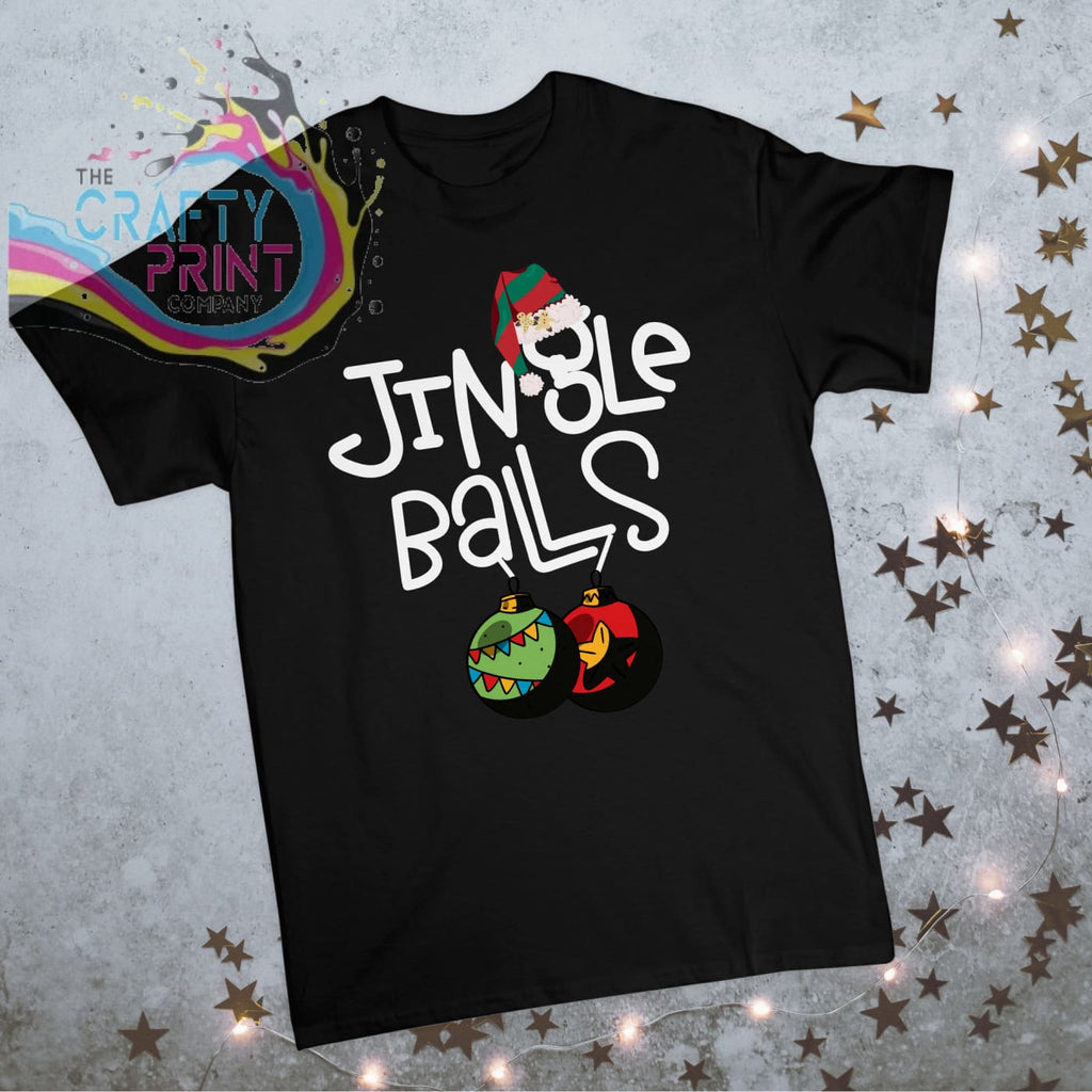 Jingle Balls Christmas T-shirt - Black - Shirts & Tops