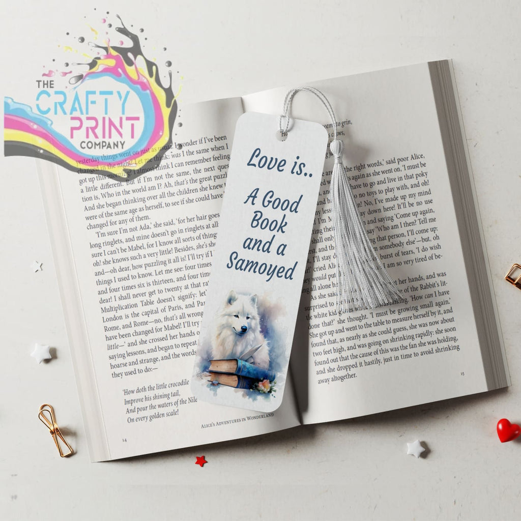 Love is A Good Book and a Samoyed Bookmark - 1 / Fabric