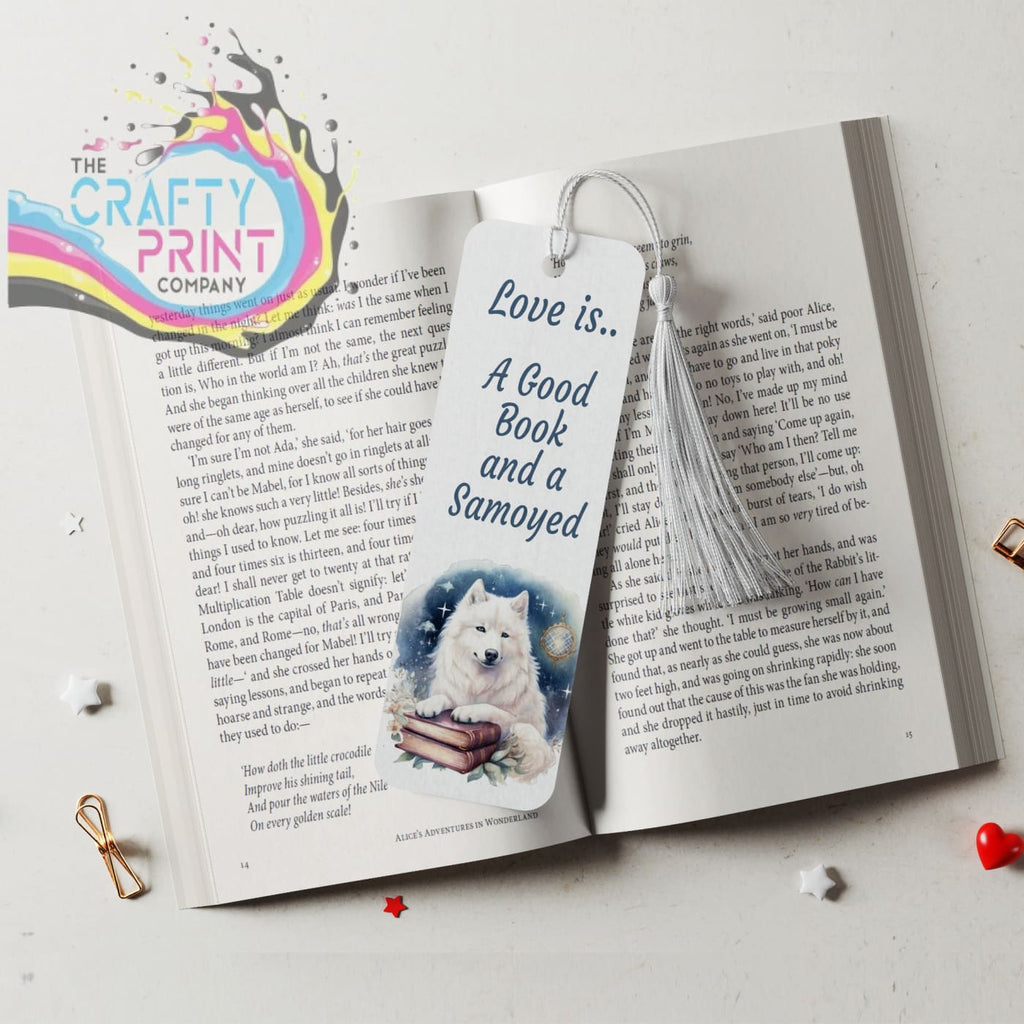 Love is A Good Book and a Samoyed Bookmark - 3 / Fabric