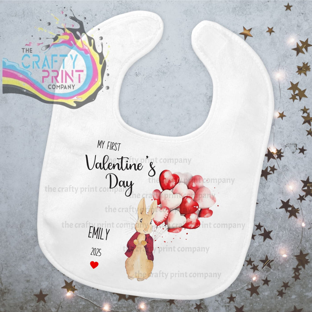 My First Valentine’s Day Personalised Peter Rabbit Baby Bib