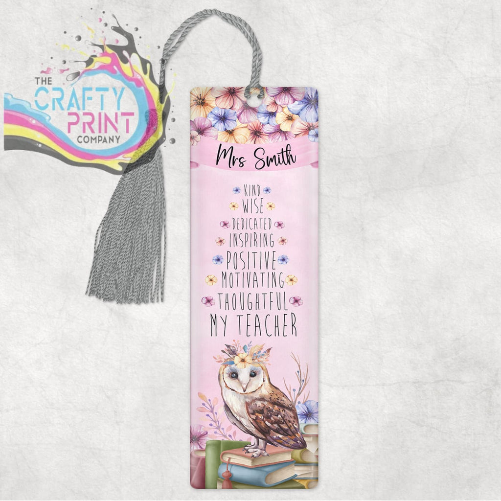 My Teacher Owl Personalised Bookmark - Acrylic - Bookmarks