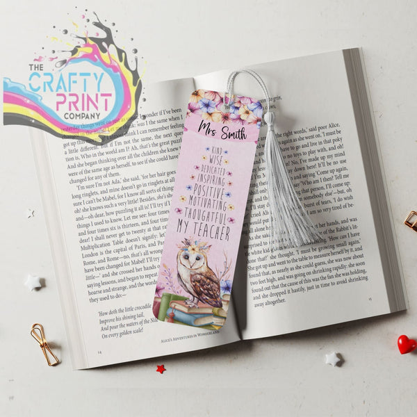 My Teacher Owl Personalised Bookmark - Fabric Board