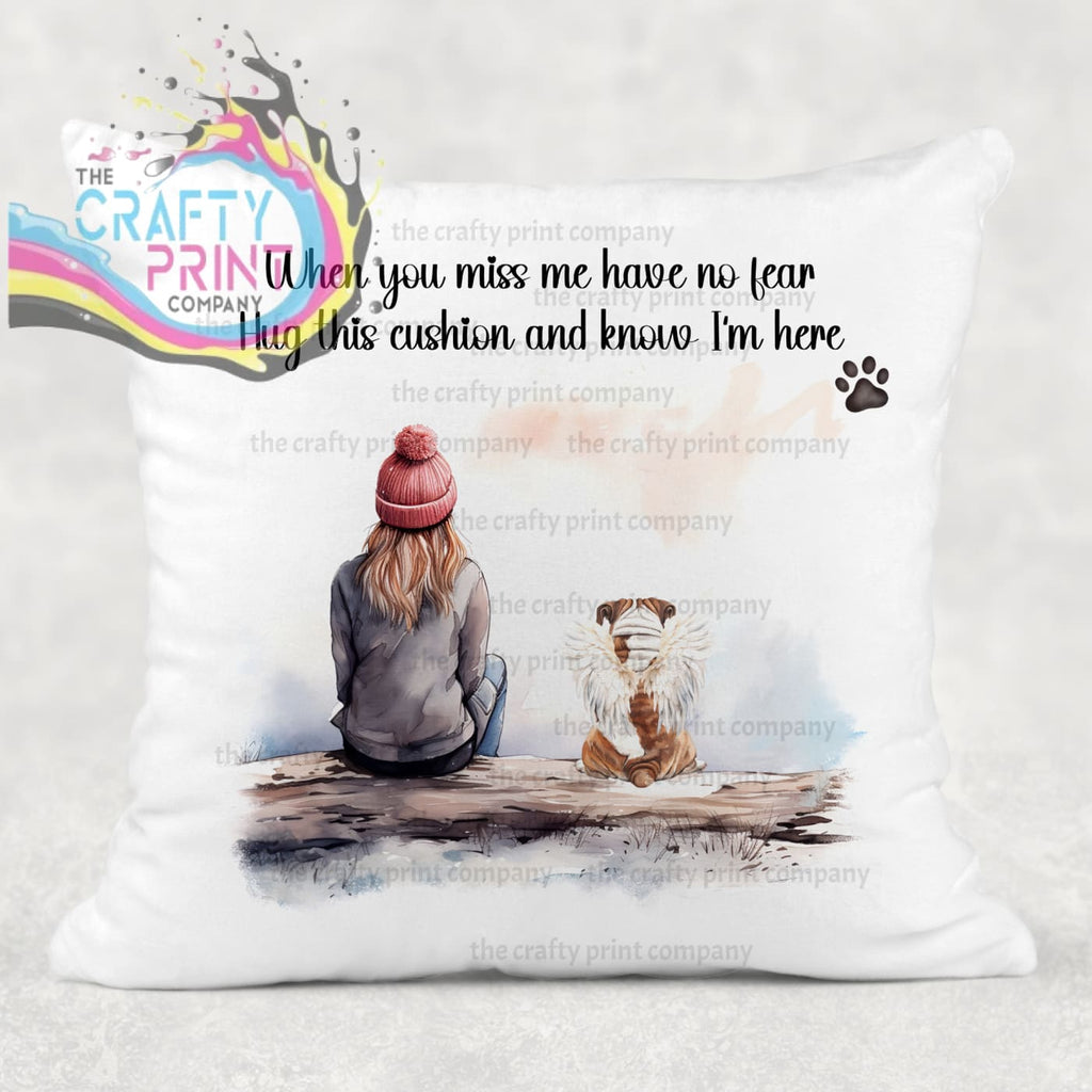 Personalised Dog Memorial Cushion When you Miss me - Chair