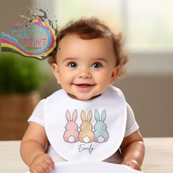 Personalised Easter Bunny Tails Baby Bib - & Toddler