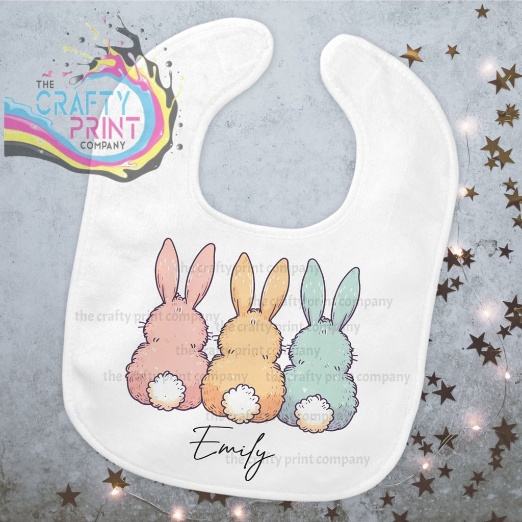 Personalised Easter Bunny Tails Baby Bib - & Toddler