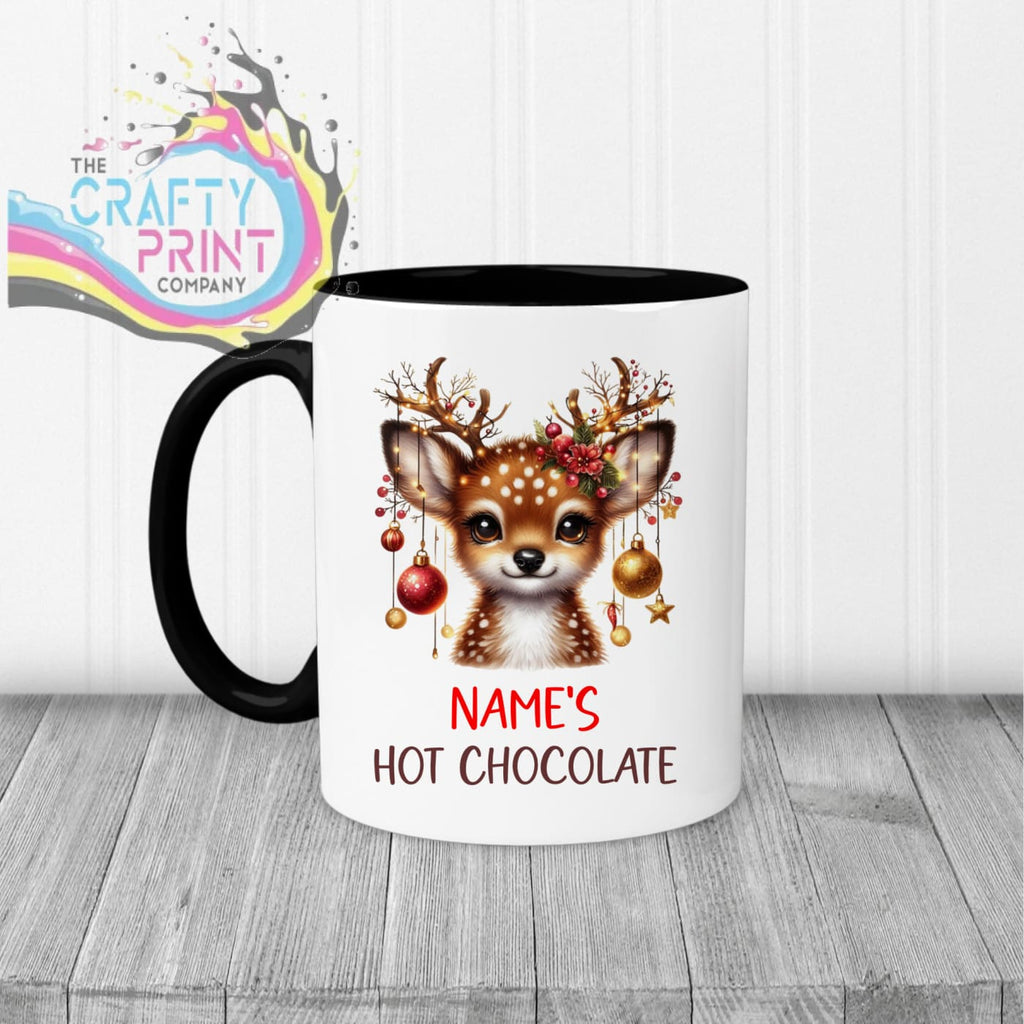 Personalised Hot Chocolate Reindeer Mug - 11oz Ceramic