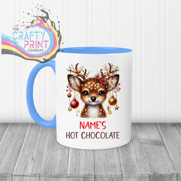 Personalised Hot Chocolate Reindeer Mug - 11oz Ceramic